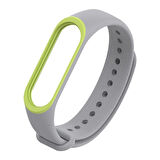 Mijobs Xiaomi Uyumlu Mi Band 3 Mi Band 4 Çift Renk Silikon Kayış Kordon-(5775)