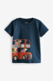 Next Baby % 100 Pamuklu Lacivert Londra Baskılı Kısa Kollu 3’lü Tshirt Set
