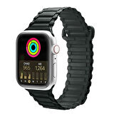 Dux Ducis Apple Watch 42/44/45MM için Manyetik Armor Silikon Kordon Kayış-(5775)