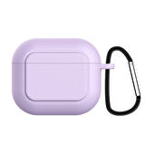 Ally Apple Uyumlu AirPods 3 İçin Kancalı Ultra İnce Silikon Kulaklık Kılıfı-(5775)