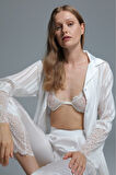 Audrey Gelin Gecelik Set Beyaz 1249