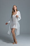 Audrey Gelin Gecelik Set Beyaz 1249