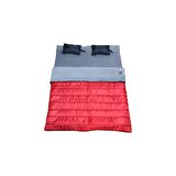 NEO -23 350 GR ELYAF+200 GR PELUŞ POLARLI YASTIKLI ÇİFT KİŞİLİK UYKU TULUMU KIRMIZI