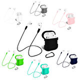 Airpods İçin Renkli Strap Kulaklık Askısı Darbe Emici Silikon Kılıf-(5775)