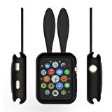 Ally Apple Watch 1-2-3-4 42mm Tavşan Figürü Silikon Kılıf-(5775)