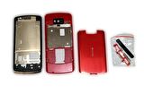 Nokia N700 Kasa Kapak Nokia N700 Siyah Kırmızı Renk Orta Kasa Ön Kapak Arka Kapak Tuş Takımı