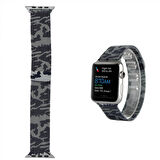 Ally Apple Watch 7-8 45mm 6-5-4 44mm Kayış Kordon Metal Milano Loop Kamuflaj 3-2-1