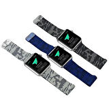 Ally Apple Watch 7-8 45mm 6-5-4 44mm Kayış Kordon Metal Milano Loop Kamuflaj 3-2-1