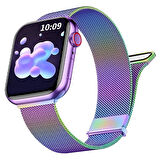 Ally Apple Watch 7-8 45mm 6-5-4 44mm Kayış Kordon Metal Milano Loop 3-2-1 42mm-(57