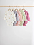 Next Baby Krem Pembe Uzun Kollu Animal Desenli 5'li Body Zıbın Set