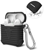 Ally Apple Uyumlu Airpods İçin Sert Darbe Emici Silikon Kılıf Anahtarlıklı-(5775)