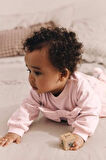 Next Baby Pamuklu Pembe Fiyonk Desenli Sweat Üst ve Tayt Alt Üst Takım