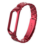 Xiaomi Uyumlu Mi Band 5 Stainless Steel 3 Bakla Çelik Kayış Kordon-(5775)