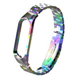 Xiaomi Uyumlu Mi Band 5 Stainless Steel 3 Bakla Çelik Kayış Kordon-(5775)