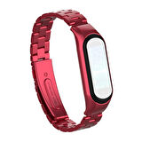 Xiaomi Uyumlu Mi Band 5 Stainless Steel 3 Bakla Çelik Kayış Kordon-(5775)