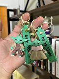 2'li Star Wars Mandalorian The Child Grogu Baby Yoda Anahtarlık ve Çanta Süsü 3D