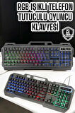 Q Klavye RGB Işıklı Klavye Ve Mouse Seti Kablolu Mouse Hediyeliş