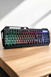 Q Klavye RGB Işıklı Klavye Ve Mouse Seti Kablolu Mouse Hediyeliş