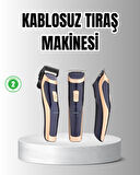 Unisex Şarjlı Saç ve Sakal Tıraş Makinesi – Ayarlanabilir Tarak Başlıkları