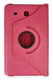 Samsung Galaxy T560 Tab E 9.7 Kılıf 360 Tablet Deri Kılıf - Pembe-(5796)