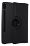 Samsung Galaxy X610 Tab S9 FE Plus 12.4 Kılıf 360 Tablet Deri Kılıf - Siyah-(579