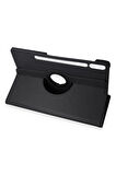 Samsung Galaxy X610 Tab S9 FE Plus 12.4 Kılıf 360 Tablet Deri Kılıf - Siyah-(579