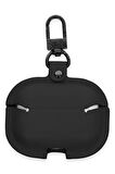Airpods 3 (3.nesil) Çanta Deri Kılıf - Siyah-(5796)