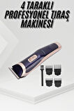 Tıraş Makinesi 4 Başlıklı Paslanmaz Çelik Bıçaklı Tüm Saç Tiplerine Uygun