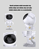 Bluetooth Müzikli Astronot Projeksiyon Lambası Yıldız ve Ay Efektli