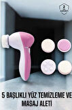 Taşınabilir Yüz Temizleme Cihazı Masaj Peeling Temizlik 5 Başlıklı