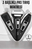 3 Başlıklı Profesyonel Tıraş Makinesi