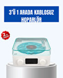 Retro Tasarımlı Gece Lambalı Bluetooth Hoparlör – Saat ve Pil Göstergeli