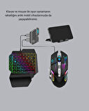 5in1 Mobil Oyun Kiti Bluetooth 5.3 Mini RGB Klavye Mouse Dönüştürücü Seti