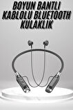 Boyun Bantlı Kulak İçi Kablolu Yüksek Ses Kaliteli Bluetooth Kulaklık
