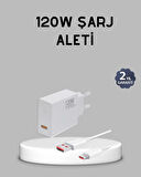 120W Süper Hızlı Şarj Adaptörü – Type-C Kablo Dahil Yüksek Voltaj Korumalı