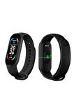 M6 Akıllı Bileklik Siyah Adımsayar Spor Takibi Android ve İOS Uyumlu