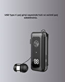 Dijital Ekranlı ve Hızlı Şarjlı Bluetooth 5.2 Makaralı Kulaklık