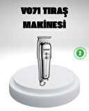 Gümüş Desenli Şarjlı Tıraş Makinesi – 120 Dakika Çalışma Süresi 3 Başl