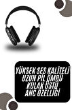 Kulak Üstü Kablosuz Bluetooth Kulaklık Yumuşak Süngerli SD Kart Girişli
