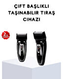 Kablosuz Tıraş Makinesi Çift Başlıklı Kuru Tıraş Folyo Başlık Şarj Göste