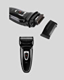 Kablosuz Tıraş Makinesi Çift Başlıklı Kuru Tıraş Folyo Başlık Şarj Göste