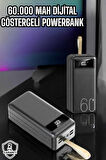 Powerbank 60.000 Mah Hızlı Şarj 4 Çıkışlı Uzun Şarj Süreli Dijital Göster