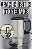 Araç İçi Çelik Su Isıtıcı Termos Bardak Çakmak Girişli Kupa Görünümlü