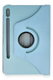 Samsung Galaxy T870 Tab S7 11 Kılıf 360 Tablet Deri Kılıf - Turkuaz-(5796)