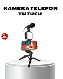 Video Çekim Kiti Tripod LED Işık Harici Mikrofon ve Bluetooth Kumanda Seti