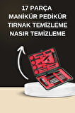 Elektrikli Manikür Pedikür Seti İkili Set 17 Parça Tırnak Bakımı Nasır Temiz