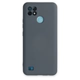 Realme C21 Kılıf Nano İçi Kadife Silikon - Gri