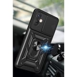 İnfinix Hot 30 5g Kılıf Pars Lens Yüzüklü Silikon - Siyah