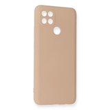 Oppo A15 Kılıf Nano İçi Kadife Silikon - Pudra