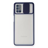 Samsung Galaxy M51 Kılıf Palm Buzlu Kamera Sürgülü Silikon - Lacivert